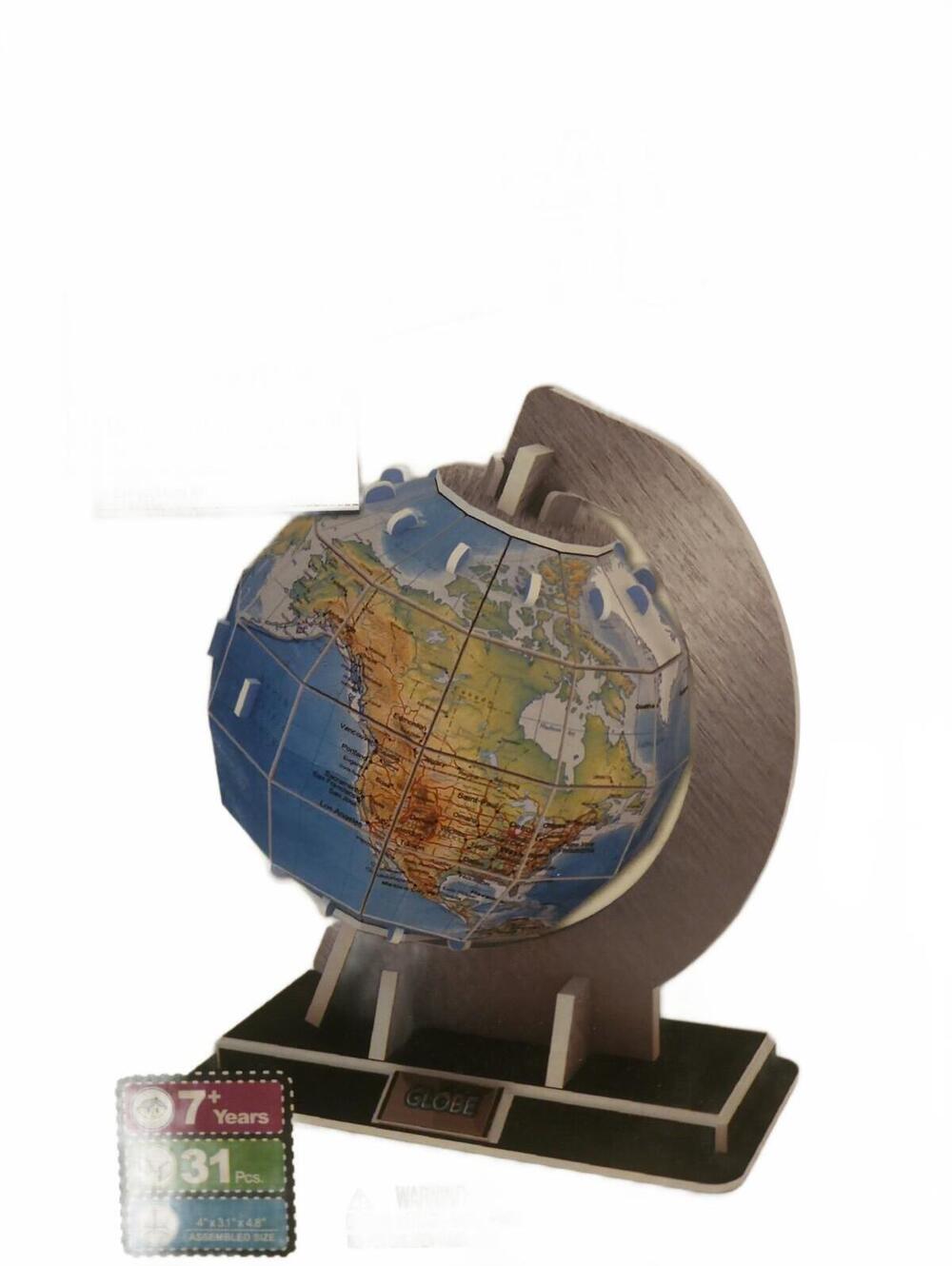 (LOT OF 2) EARTH GLOBE 3-D Model by Hedstrom, No Glue, No Tools, BRAND NEW